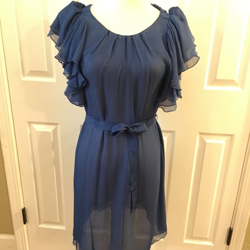 BCBG MaxAzria xxs blue 100% silk dress